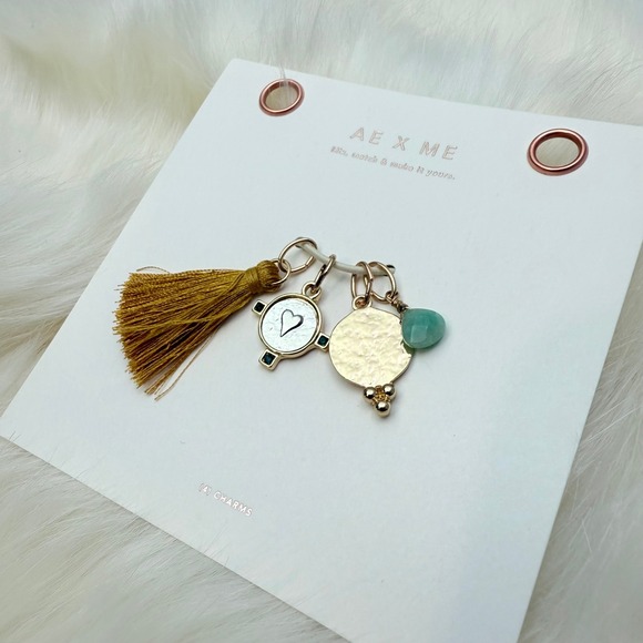 American Eagle‎ | Charms Set: Tassel, Heart, Stone, Gold Coin - Picture 1 of 4